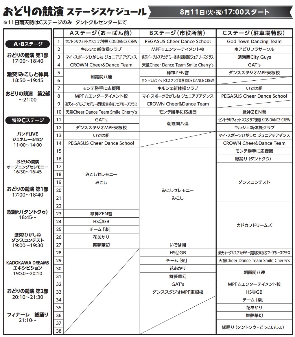 タイムテーブル